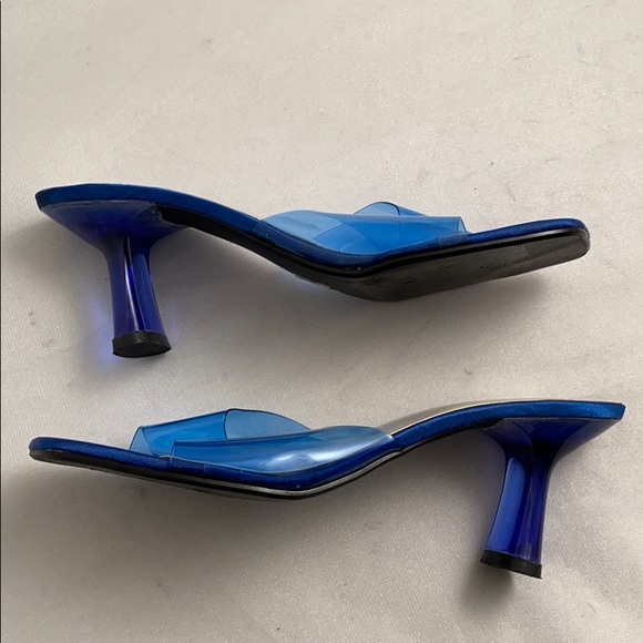 Spring bright blue lucite block heels size 40 - Picture 13 of 13